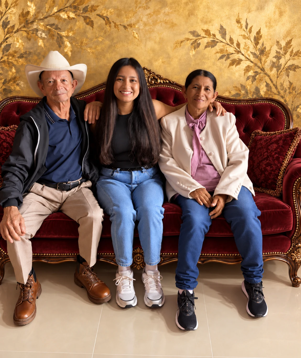 Ara con sus padres en Colombia